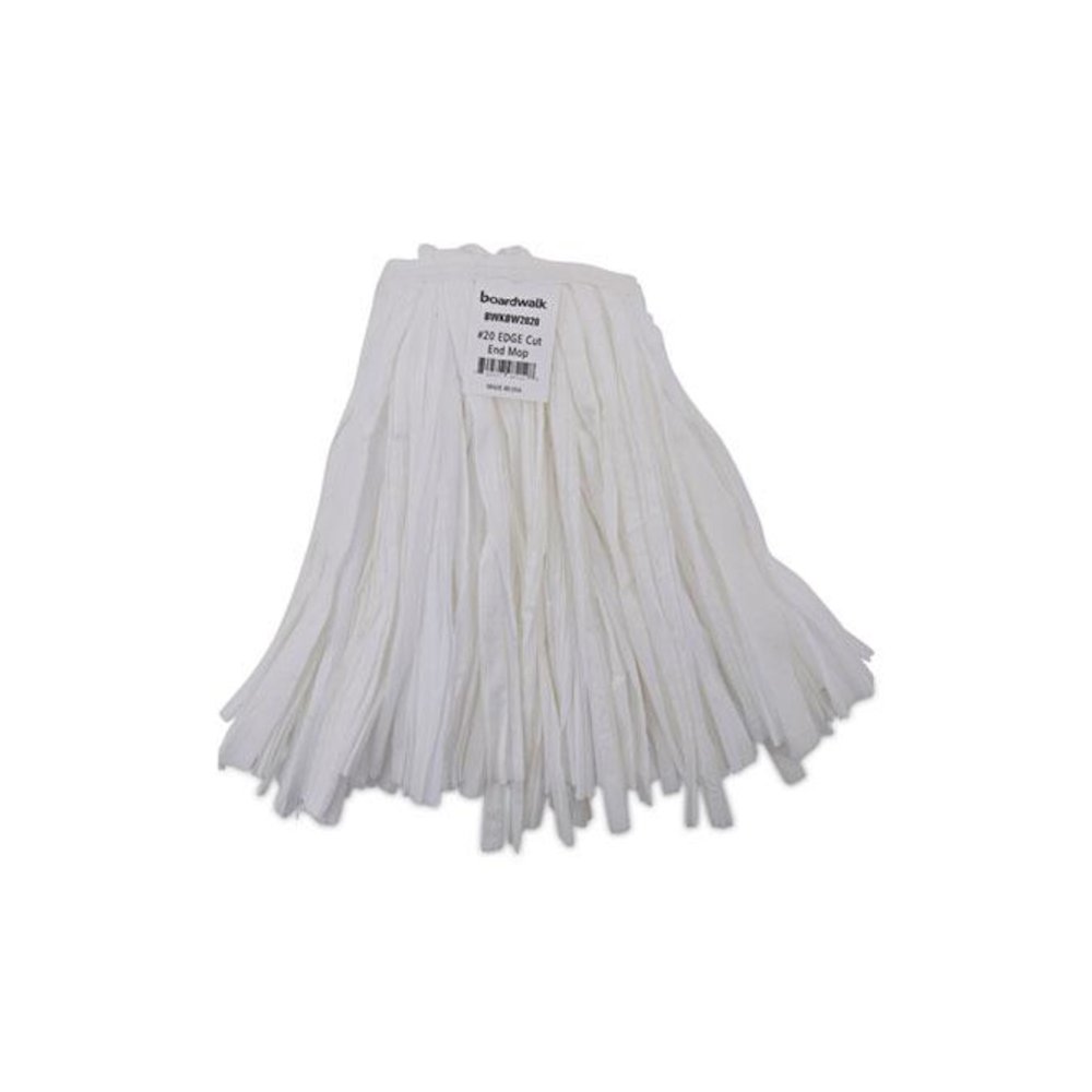 Nonwoven Cut End Edge Mop, Rayon/Polyester, #20, White, 12/Carton. Picture 1