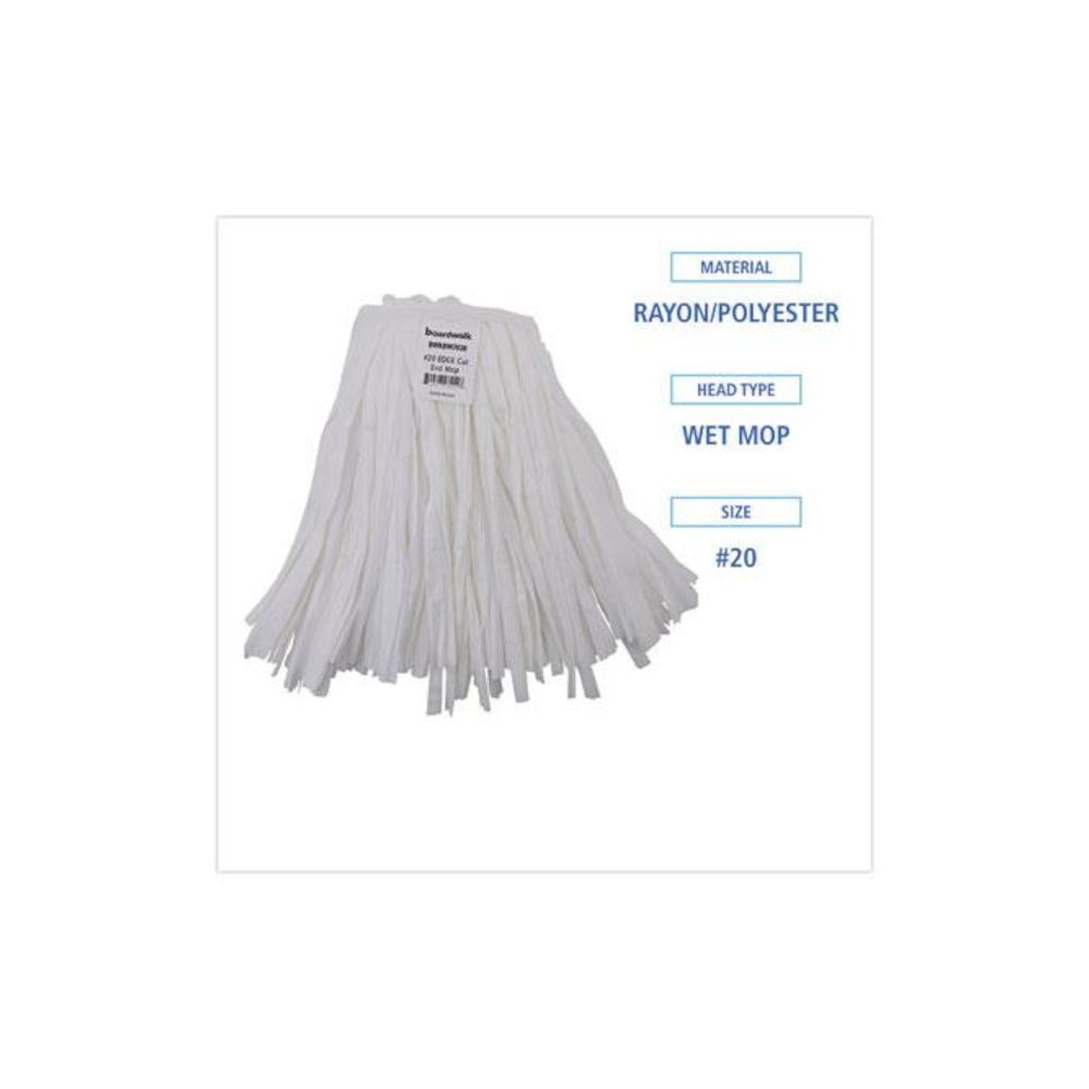 Nonwoven Cut End Edge Mop, Rayon/Polyester, #20, White, 12/Carton. Picture 2