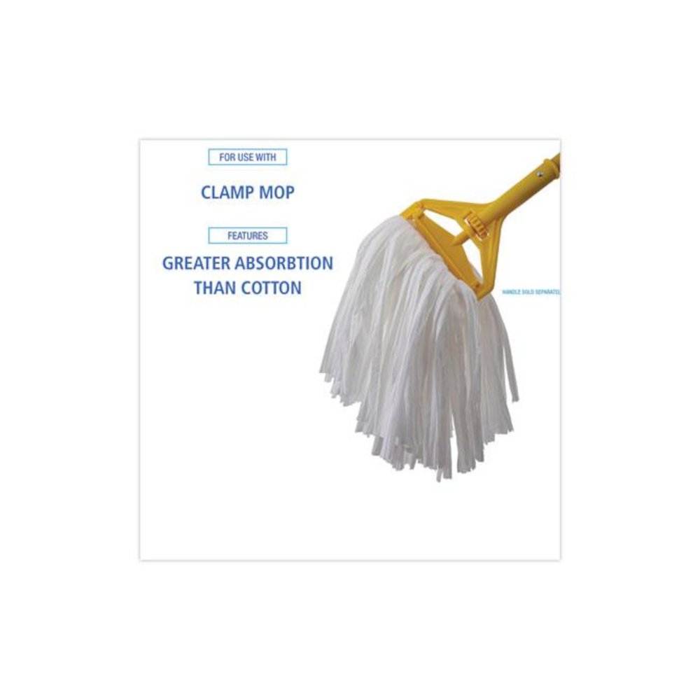 Nonwoven Cut End Edge Mop, Rayon/Polyester, #20, White, 12/Carton. Picture 3