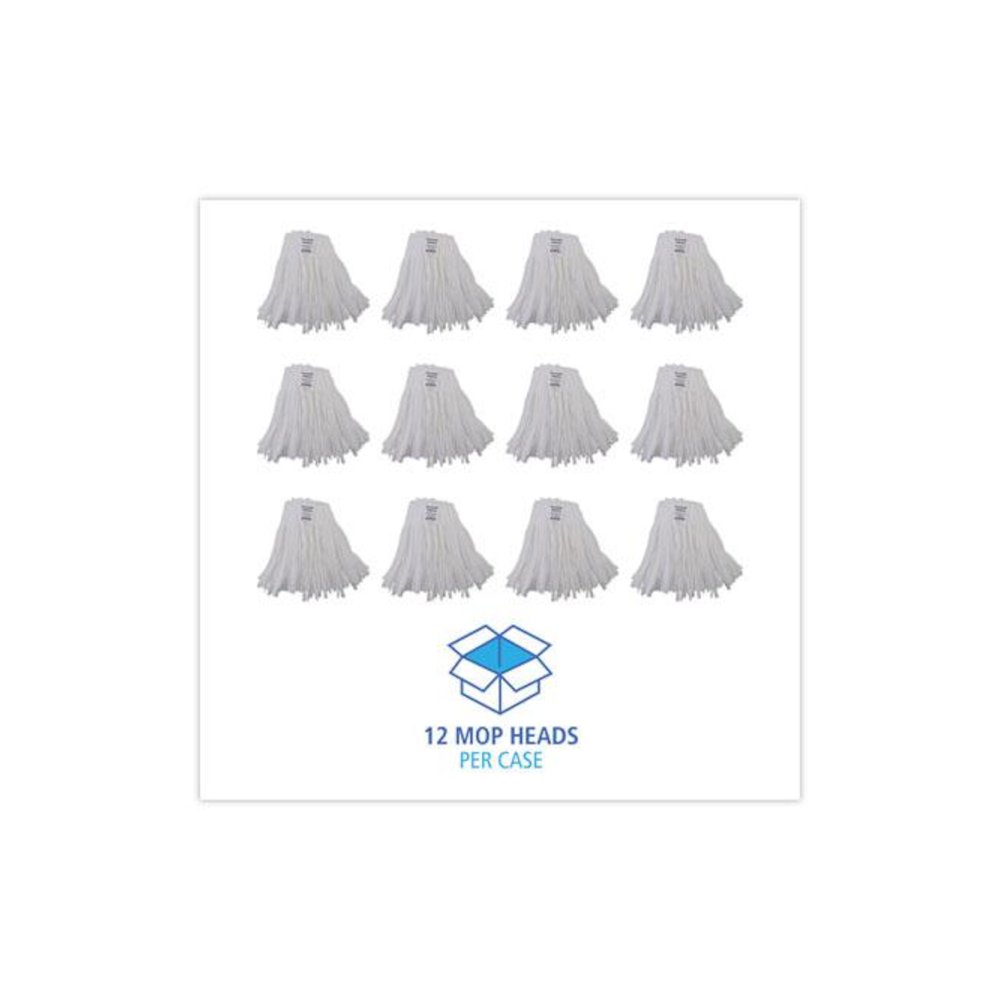Nonwoven Cut End Edge Mop, Rayon/Polyester, #20, White, 12/Carton. Picture 8
