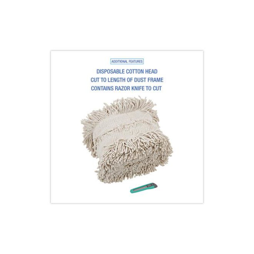 Flash Forty Disposable Dust Mop Heads, Cotton, 5", Natural. Picture 3