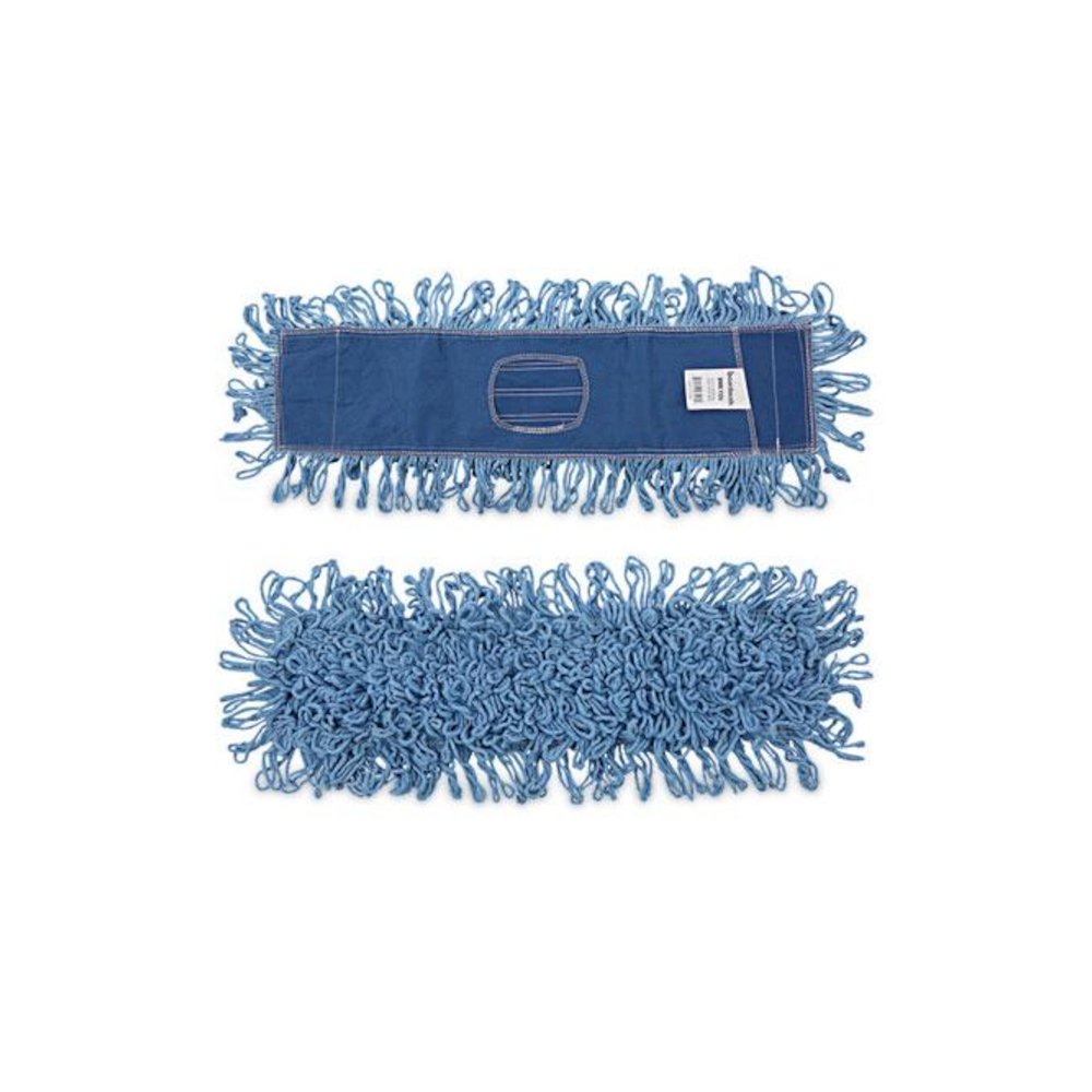 Dry Mopping Kit, 24 x 5 Blue Synthetic Head, 60" Natural Wood/Metal Handle. Picture 6