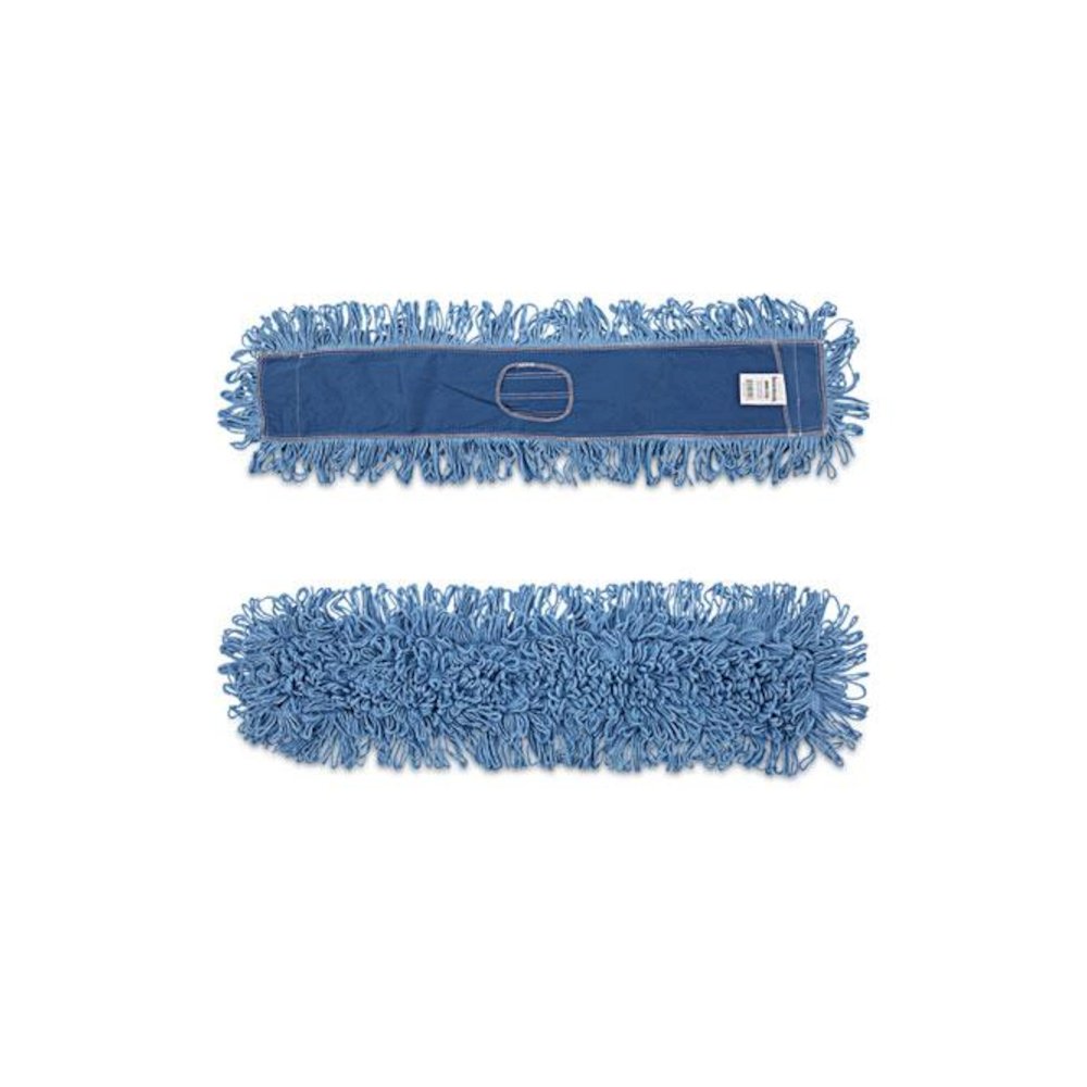 Dry Mopping Kit, 36 x 5 Blue Blended Synthetic Head, 60" Natural Wood/Metal Handle. Picture 6