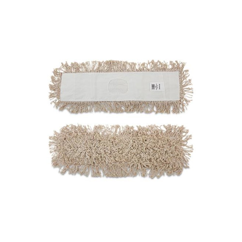 Cotton Dry Mopping Kit, 24 x 5 Natural Cotton Head, 60" Natural Wood Handle. Picture 6