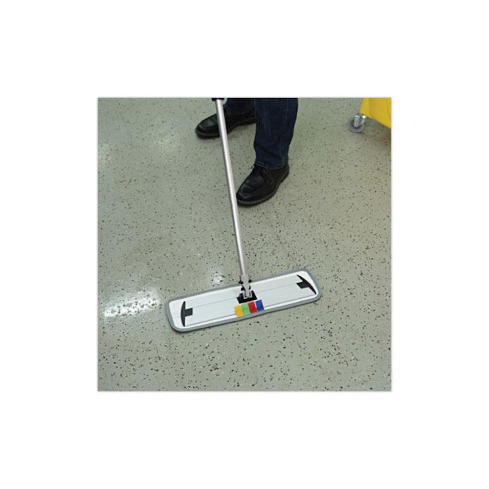 Microfiber Cleaning Kit, 18" Blue/Green Microfiber Head, 35" to 60" Gray Aluminum Handle. Picture 5