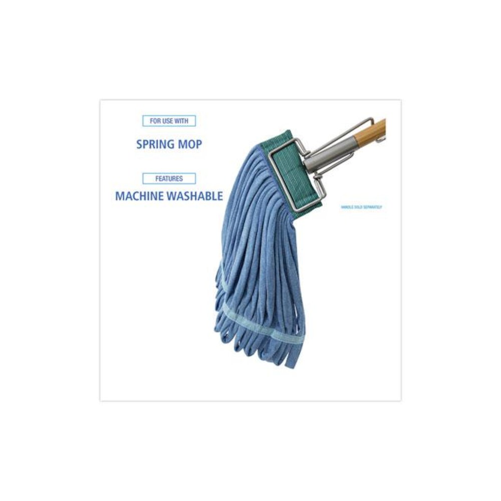 Microfiber Looped-End Wet Mop Heads, Medium, Blue, 12/Carton, 12/Carton. Picture 3