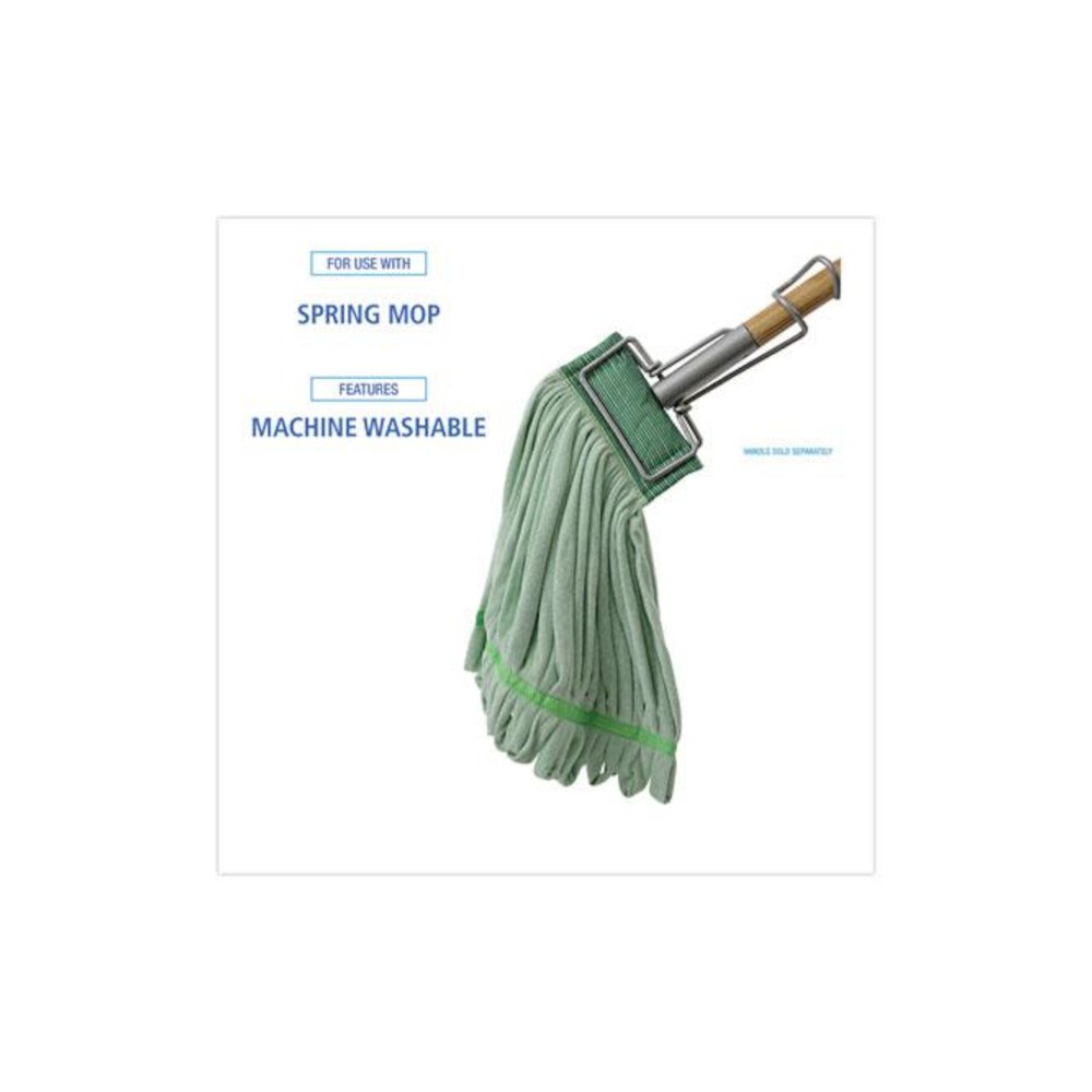 Microfiber Looped-End Wet Mop Heads, Medium, Green, 12/Carton. Picture 3