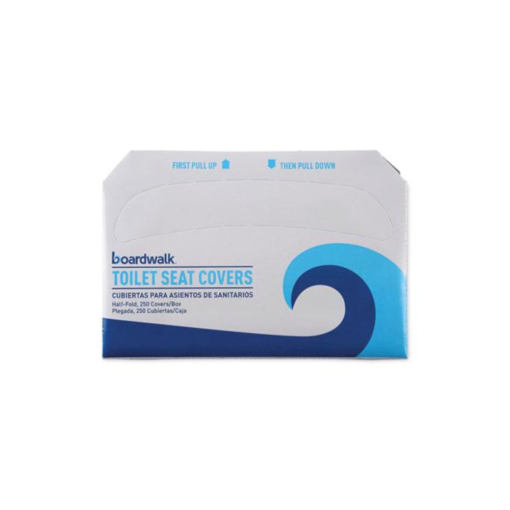 Premium Half-Fold Toilet Seat Covers, 14.17 x 16.73, White, 250/Sleeve, 4 Sleeves/Carton. Picture 1