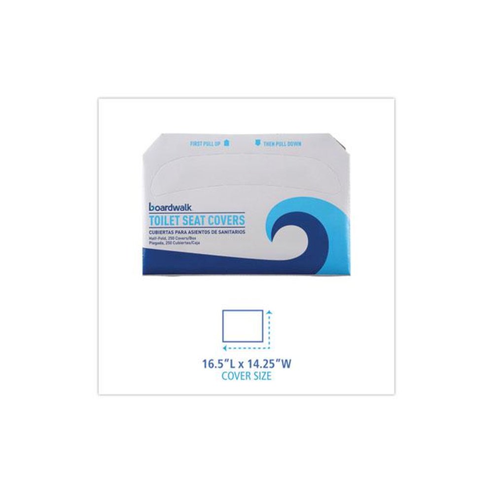 Premium Half-Fold Toilet Seat Covers, 14.17 x 16.73, White, 250/Sleeve, 4 Sleeves/Carton. Picture 2