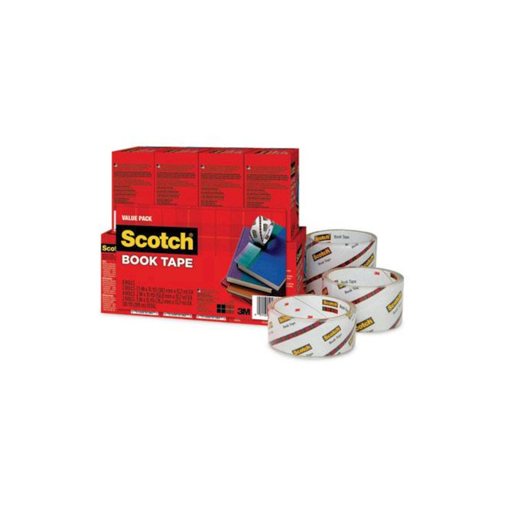 Book Tape Value Pack, 3" Core, (2) 1.5" x 15 yds, (4) 2" x 15 yds, (2) 3" x 15 yds, Clear, 8/Pack. Picture 5