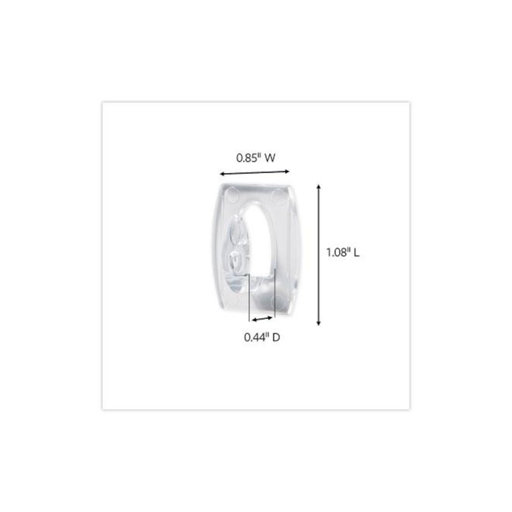 Mini Clear Hooks, Plastic, Supports 0.5 lb, 18/Pack. Picture 3
