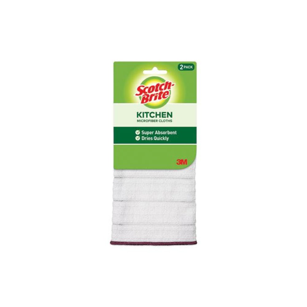 Kitchen Cleaning Cloth, Microfiber, 11.4 x 12.4, White, 2/Pack, 12 Packs/Carton. Picture 1