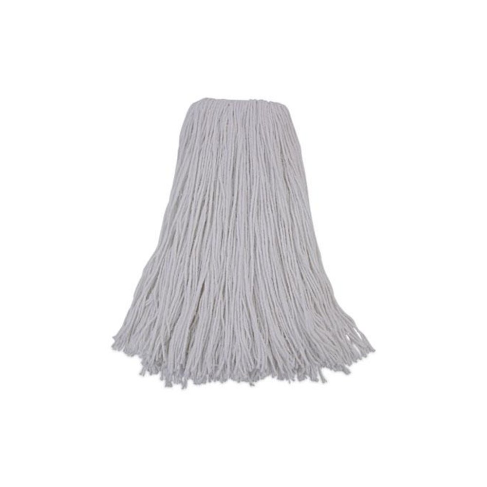 Mop Head, Premium Standard Head, Rayon Fiber, 32 oz, White, 12/Carton. Picture 1