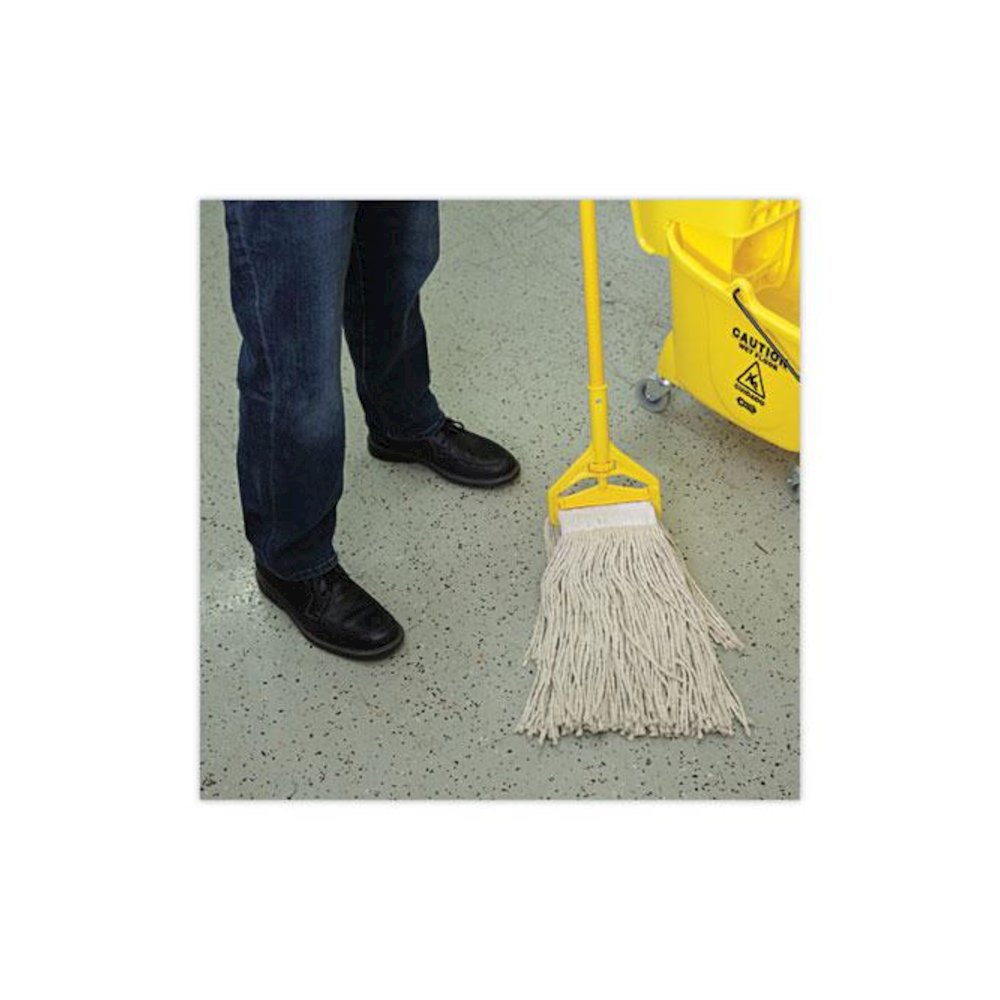 Mop Head, Premium Saddleback Head, Cotton Fiber, 24 oz, White, 12/Carton. Picture 5