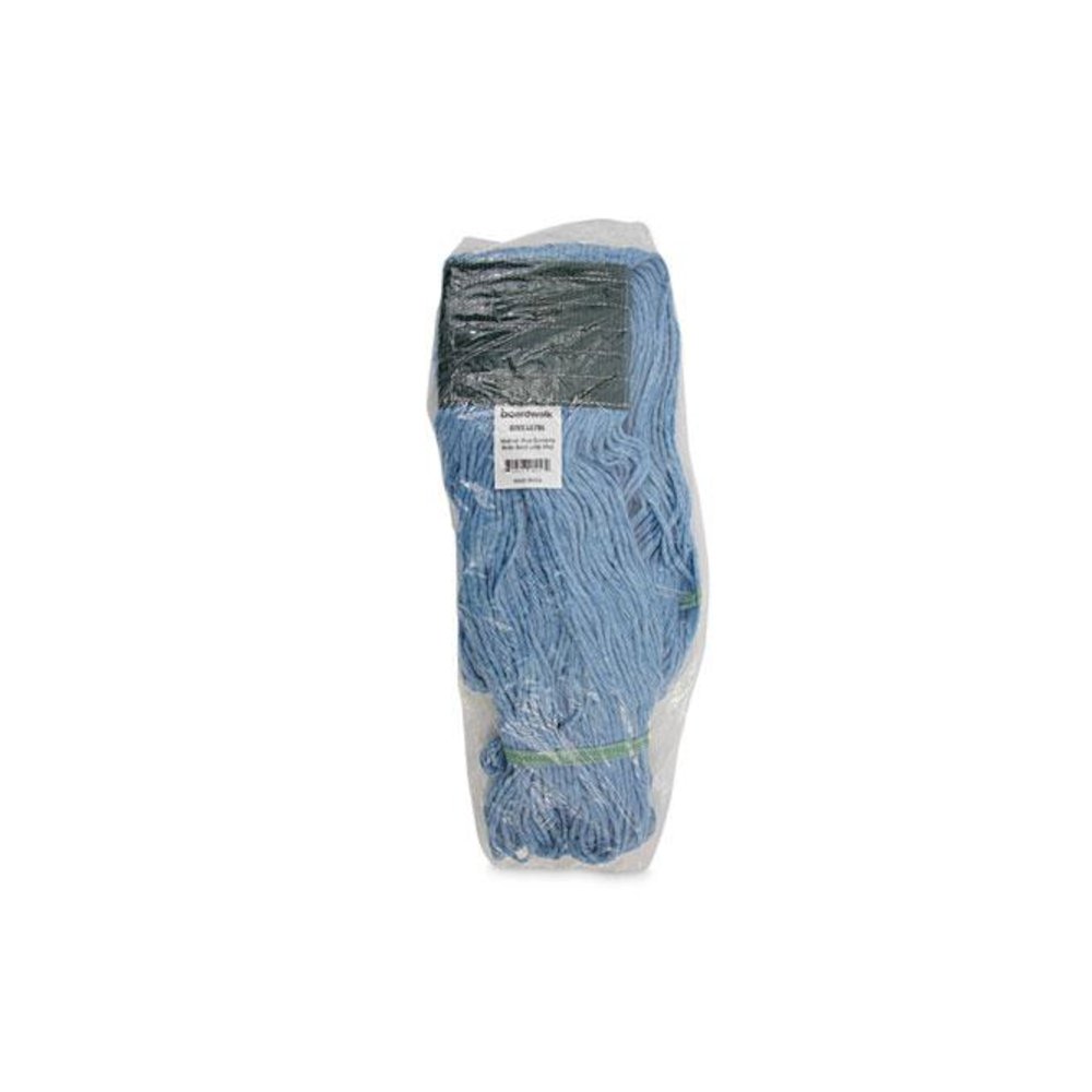 Mop Head, Premium Standard Head, Cotton/Synthetic Fiber, Medium, Blue, 12/Carton. Picture 7