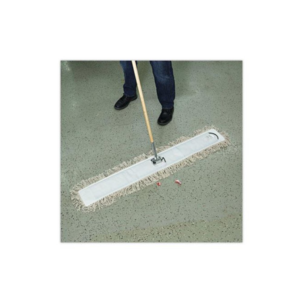 Industrial Dust Mop Head, Hygrade Cotton, 48 x 5, White. Picture 4