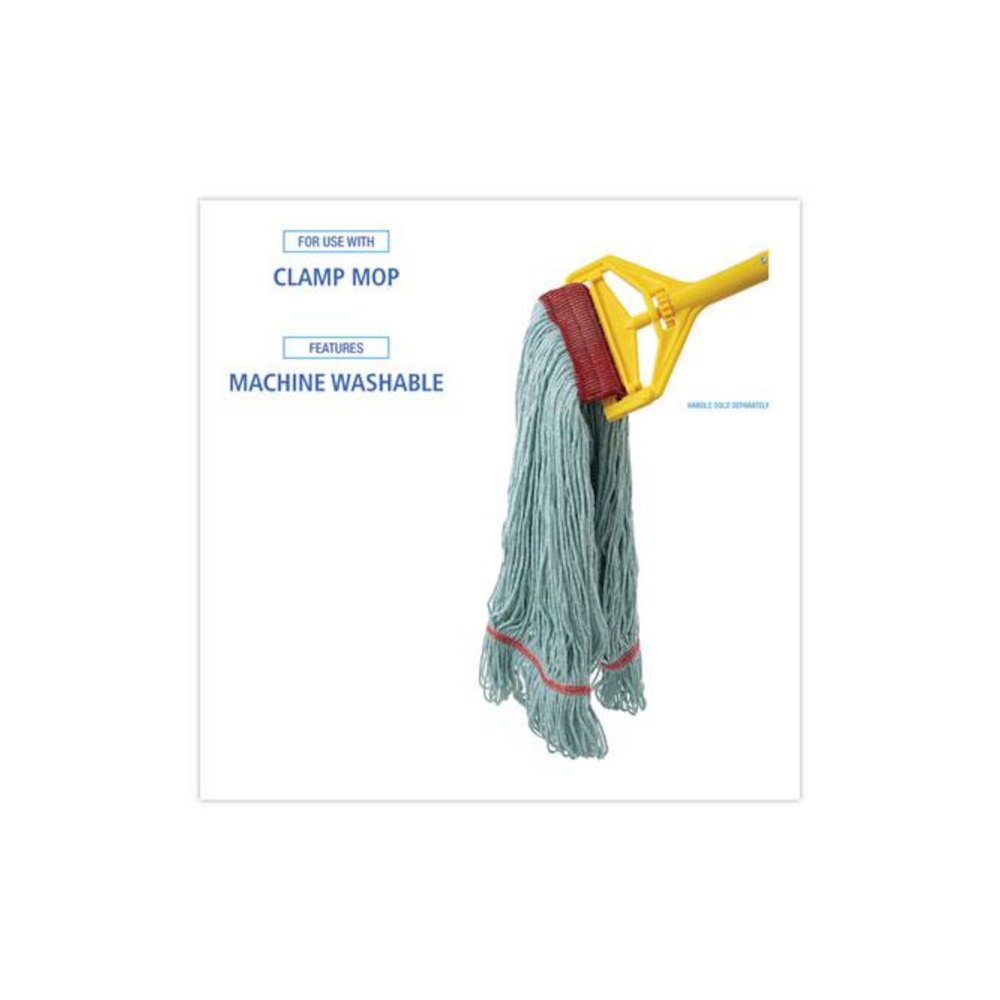 EchoMop with Looped-End Wet Head, Cotton/Rayon/Synthetic, Large, Blue, 12/Carton. Picture 3