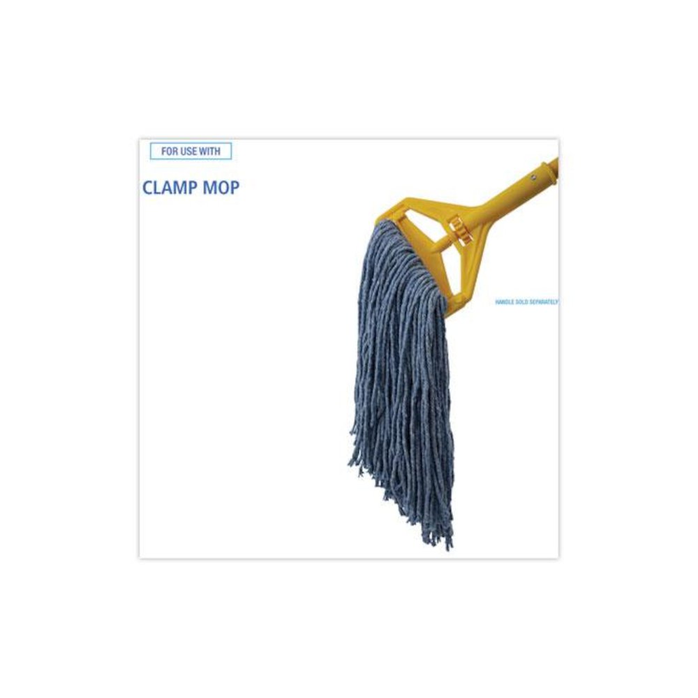 Mop Head, Standard Head, Cotton/Synthetic Fiber, Cut-End, #20, Blue, 12/Carton. Picture 3