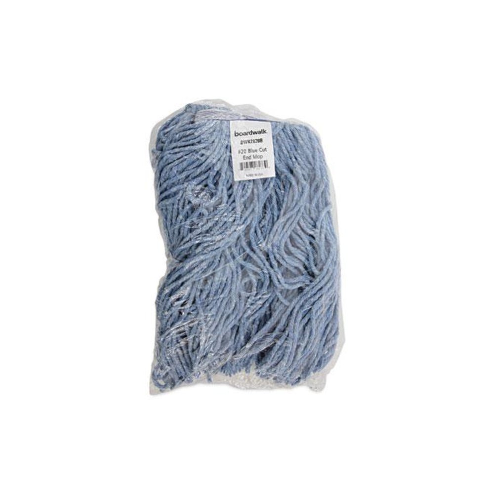 Mop Head, Standard Head, Cotton/Synthetic Fiber, Cut-End, #20, Blue, 12/Carton. Picture 7