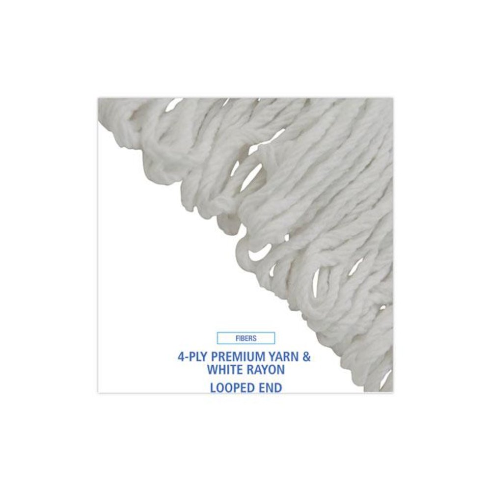 Pro Loop Web/Tailband Wet Mop Head, Rayon, #24 Size, White, 12/Carton. Picture 4
