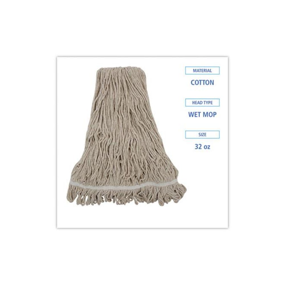 Mop Head, Pro Loop Web/Tailband, Premium Standard Head, Cotton, 32 oz, White, 12/Carton. Picture 2