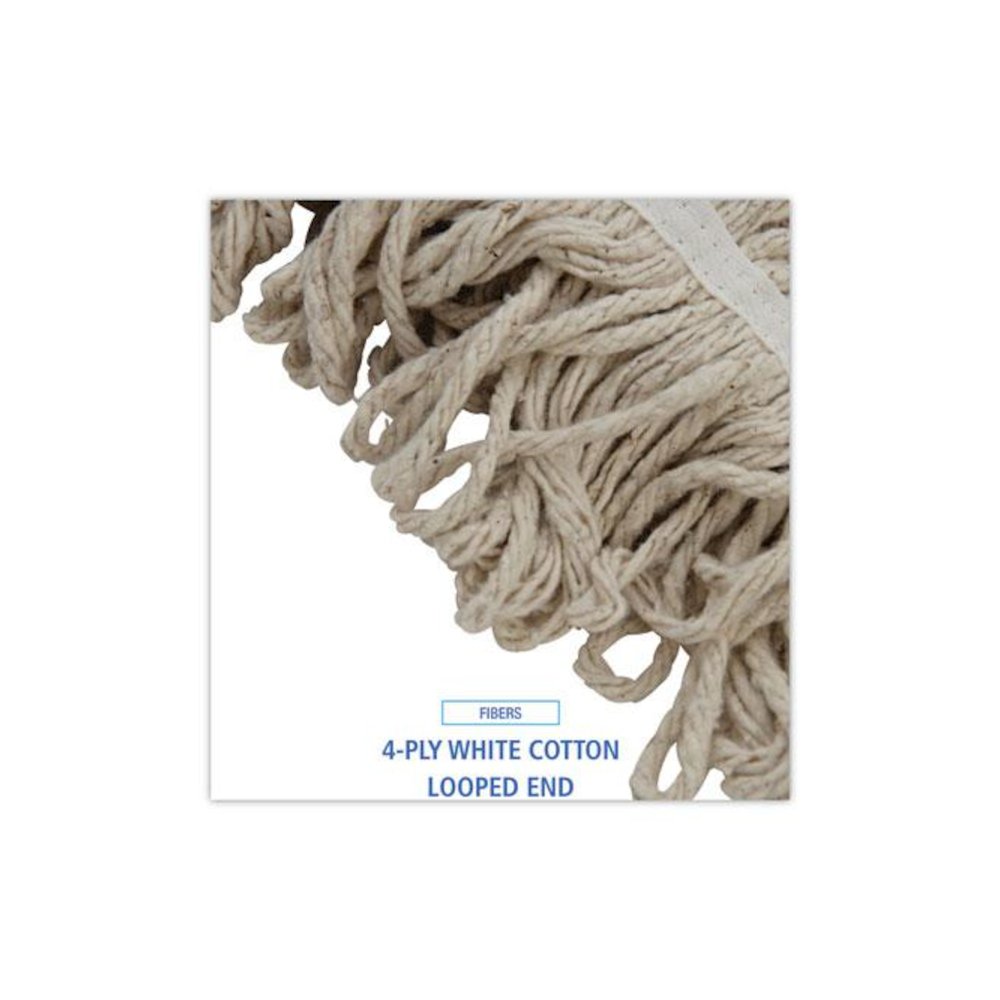 Mop Head, Pro Loop Web/Tailband, Premium Standard Head, Cotton, 32 oz, White, 12/Carton. Picture 4