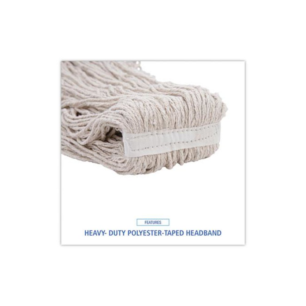 Mop Head, Pro Loop Web/Tailband, Premium Standard Head, Cotton, 32 oz, White, 12/Carton. Picture 6
