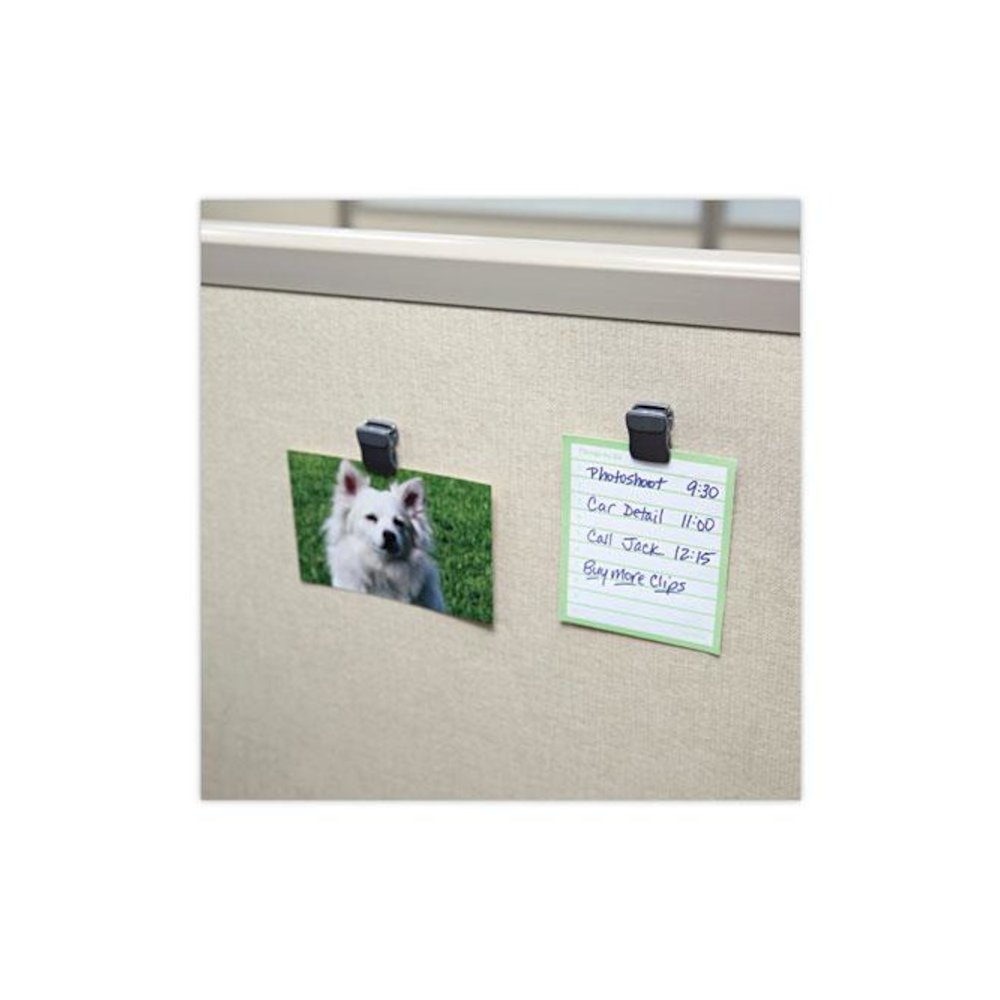 Deluxe Recycled Cubicle Clips, 40 Sheet Capacity, Charcoal, 24/Pack. Picture 5