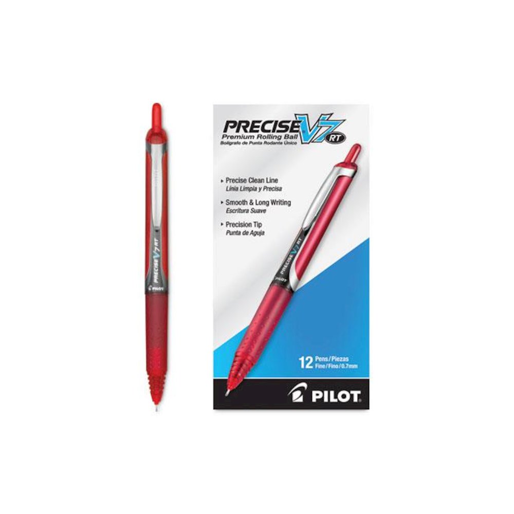 Precise V7RT Rollerball Pen, Retractable, Fine 0.7 mm, Red Ink, Red Barrel. Picture 3