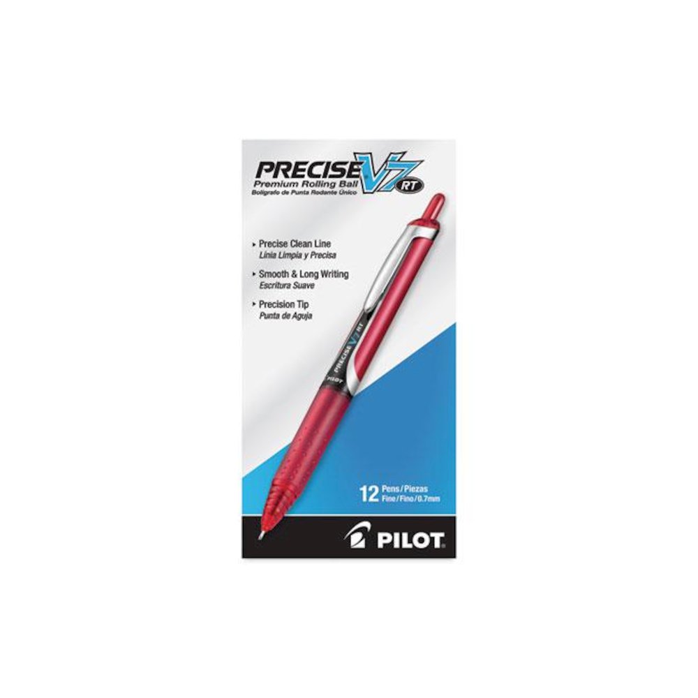 Precise V7RT Rollerball Pen, Retractable, Fine 0.7 mm, Red Ink, Red Barrel. Picture 2