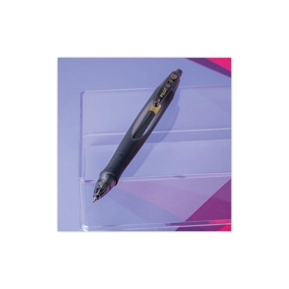 G6 Gel Pen, Retractable, Fine 0.7 mm, Black Ink, Black Barrel. Picture 3