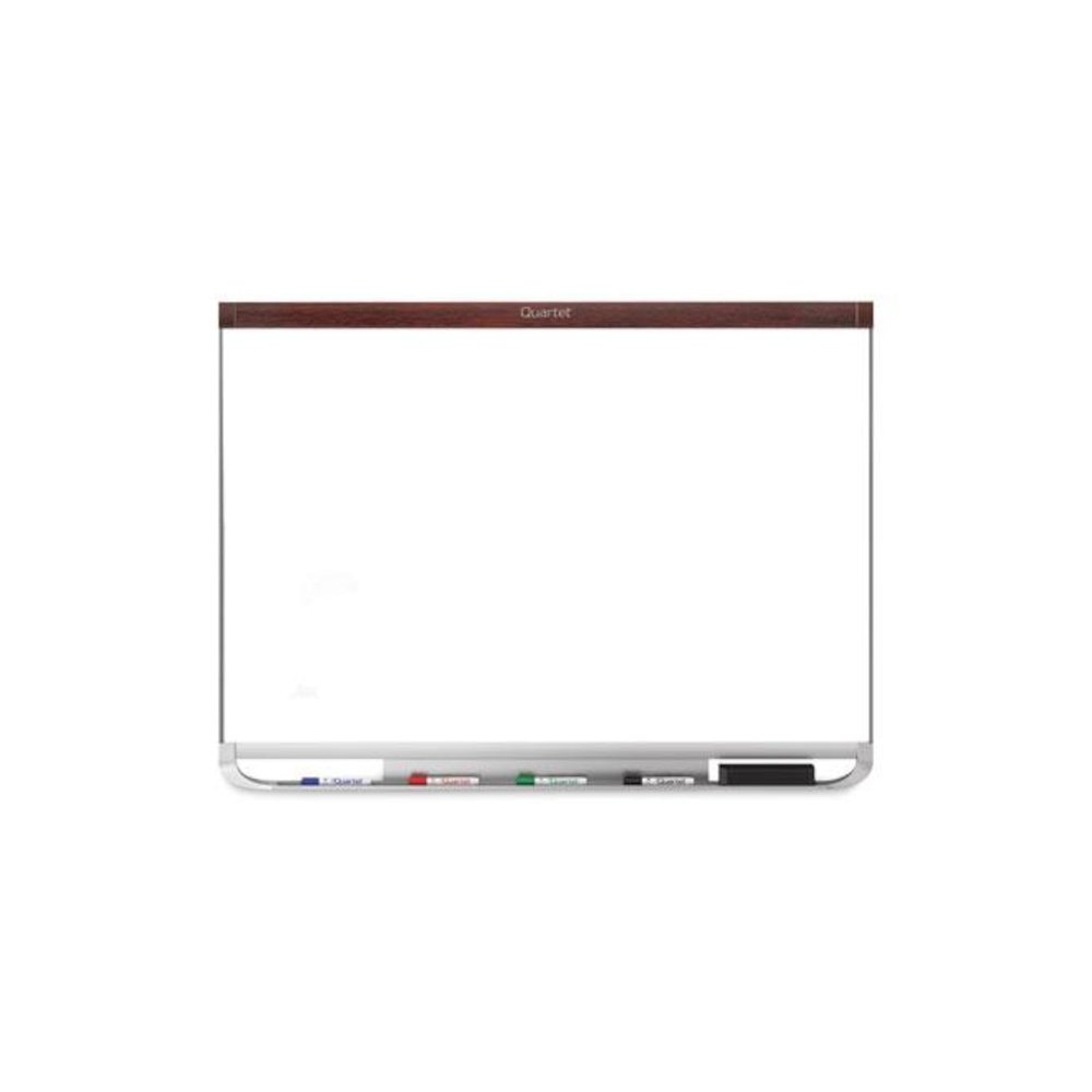 Prestige 2 DuraMax Magnetic Porcelain, 48" x 36", White Surface, Mahogany Finished Fiberboard/Plastic Frame. Picture 1
