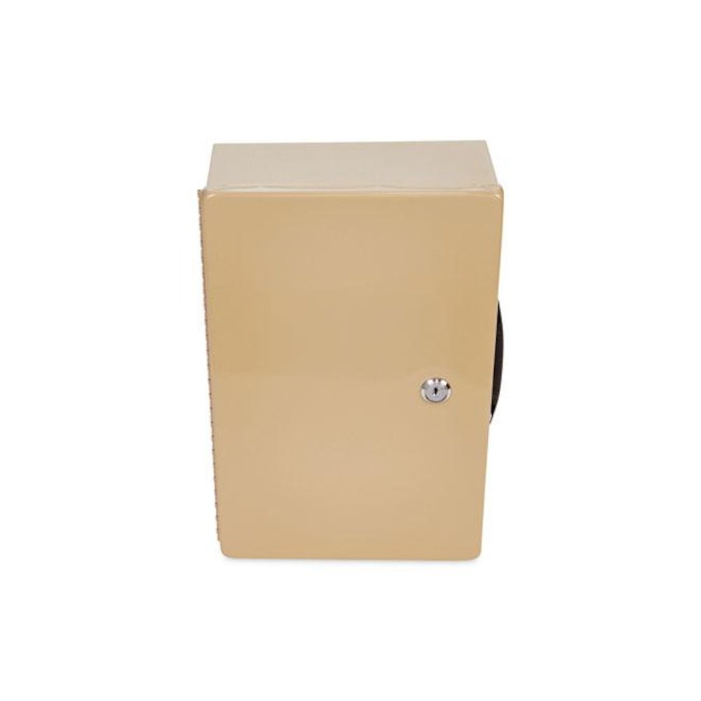 Heavy Duty Fire Retardant Box, 1 Compartment, Key Lock, 12.75" x 8.25" x 4", Sand. Picture 2