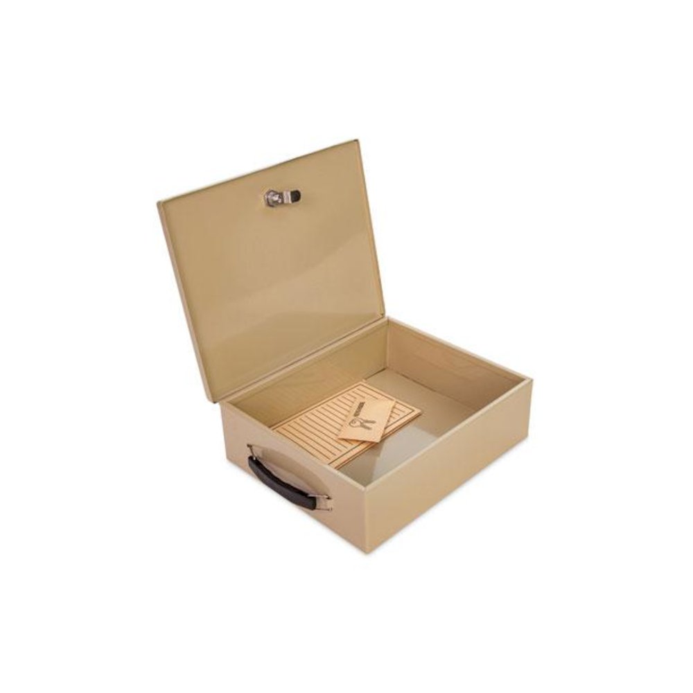Jumbo Locking Cash Box, 1 Compartment, Key Lock, 14.38" x 11" x 4.13", Sand. Picture 4