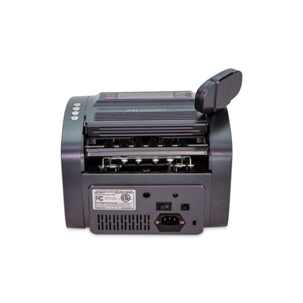 4820 Bill Counter with Counterfeit Detection, 1,200 bills/min, 11.41" x 9.45" x 8.66", Charcoal Gray. Picture 4