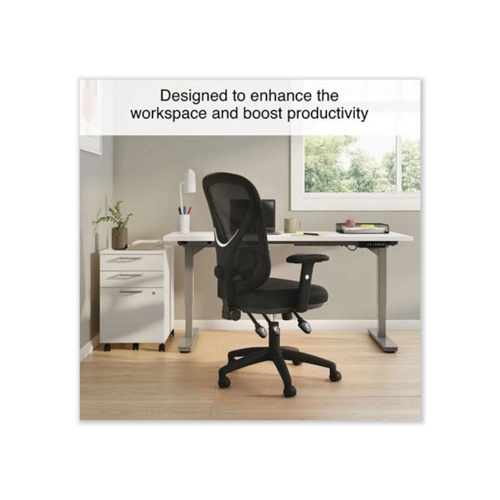 Alera Aeson Series Multifunction Task Chair, Supports Up to 275 lb, 15" to 18.82" Seat Height, Black Seat/Back, Black Base. Picture 1