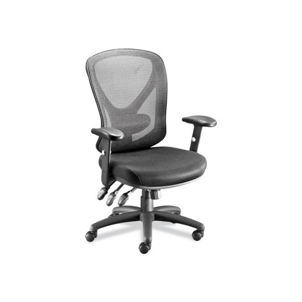 Alera Aeson Series Multifunction Task Chair, Supports Up to 275 lb, 15" to 18.82" Seat Height, Black Seat/Back, Black Base. Picture 2