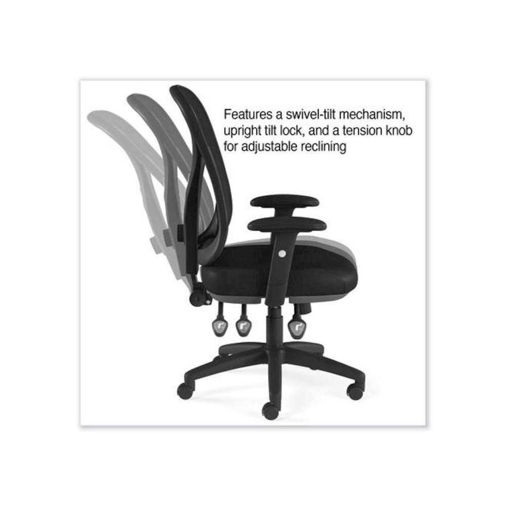 Alera Aeson Series Multifunction Task Chair, Supports Up to 275 lb, 15" to 18.82" Seat Height, Black Seat/Back, Black Base. Picture 5