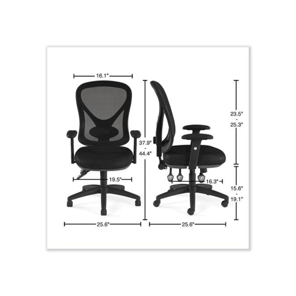Alera Aeson Series Multifunction Task Chair, Supports Up to 275 lb, 15" to 18.82" Seat Height, Black Seat/Back, Black Base. Picture 8