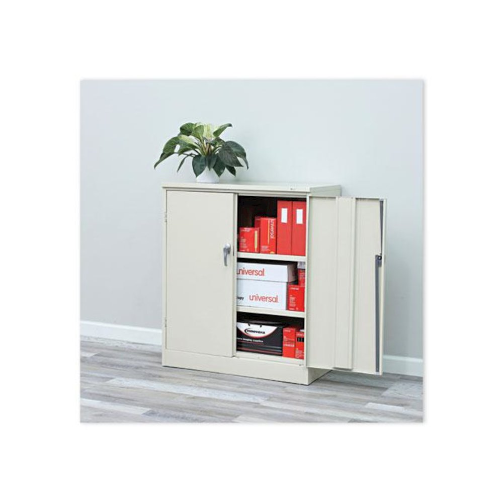 Assembled 42" High Heavy-Duty Welded Storage Cabinet, Two Adjustable Shelves, 36w x 18d, Putty. Picture 5