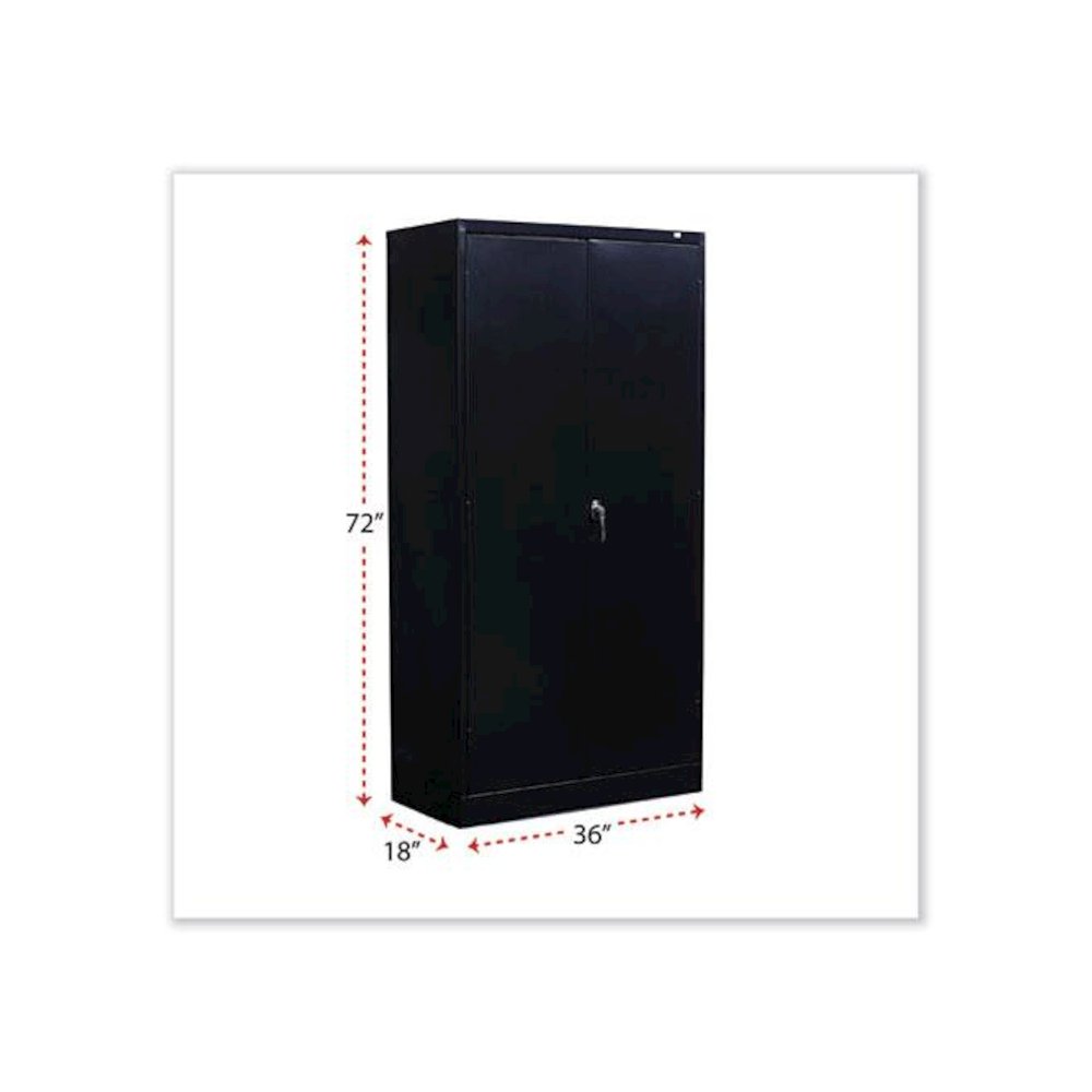 Standard Assembled Storage Cabinet, 36w x 18d x 72h, Black. Picture 2