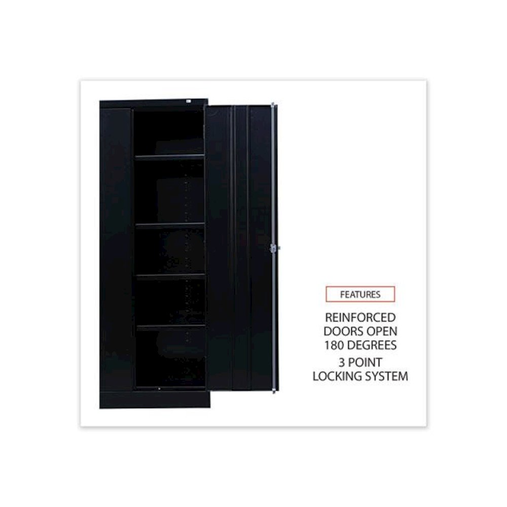 Standard Assembled Storage Cabinet, 36w x 18d x 72h, Black. Picture 4