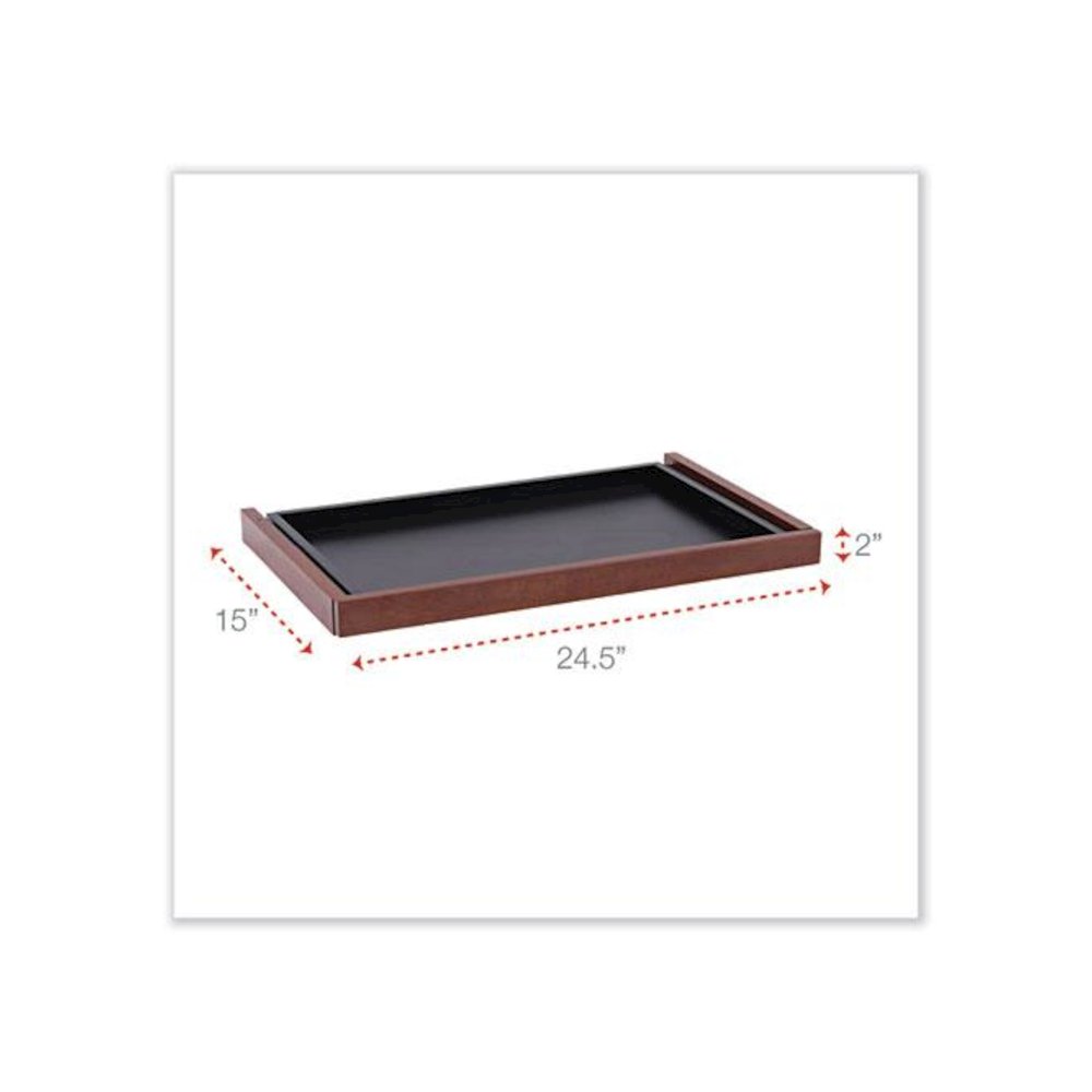 Alera Valencia Series Center Drawer, Laminate, 24.5w x 15d x 2h, Medium Cherry. Picture 2