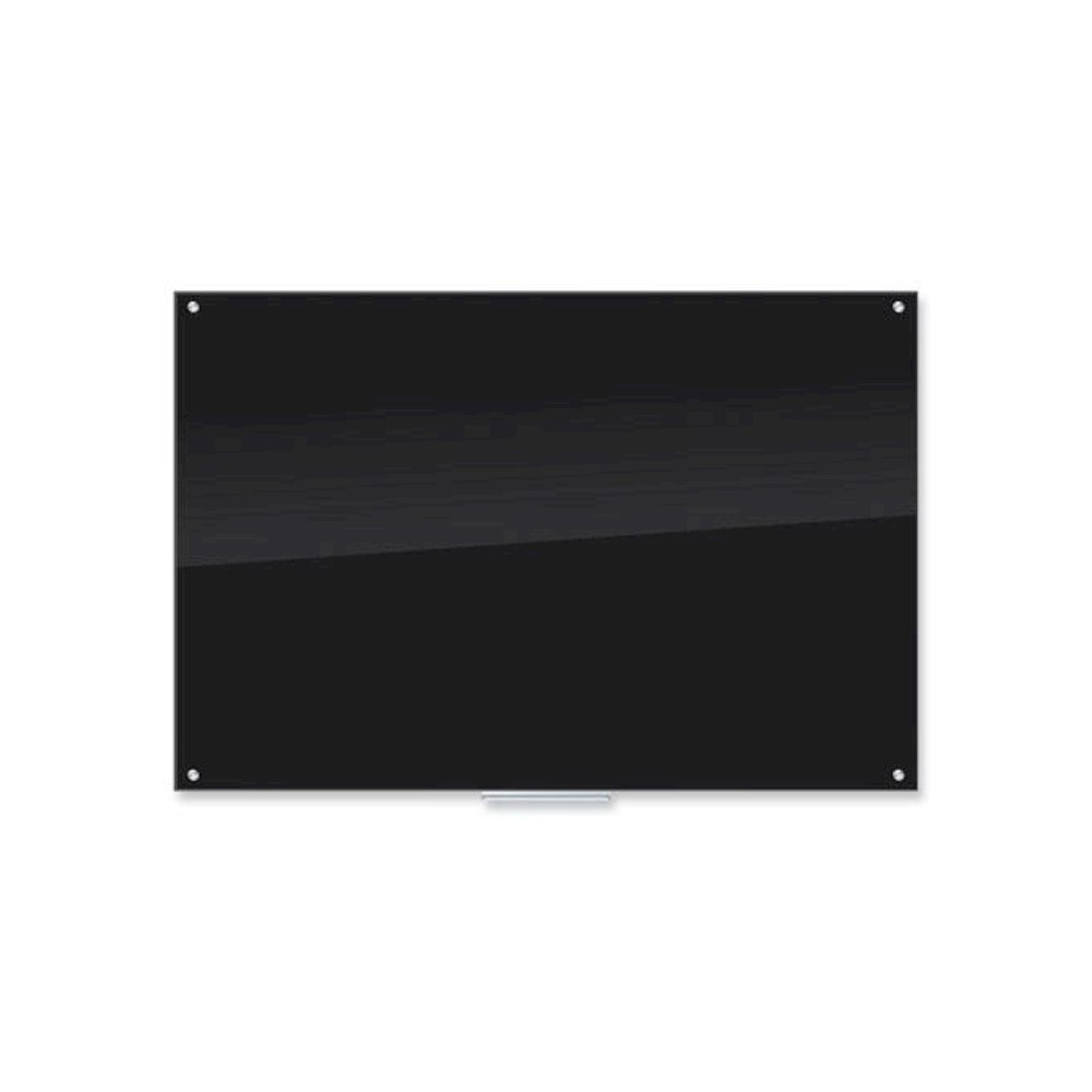 Black Glass Dry Erase Board, 72" x 48" (Actual Size: 70" x 47"), Black Surface. Picture 1