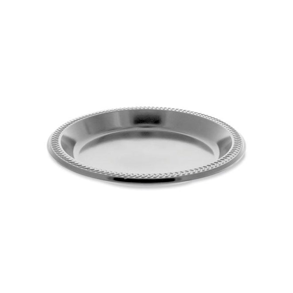 Meadoware Impact Plastic Dinnerware, Plate, 10.25" dia, Black, 500/Carton. Picture 1