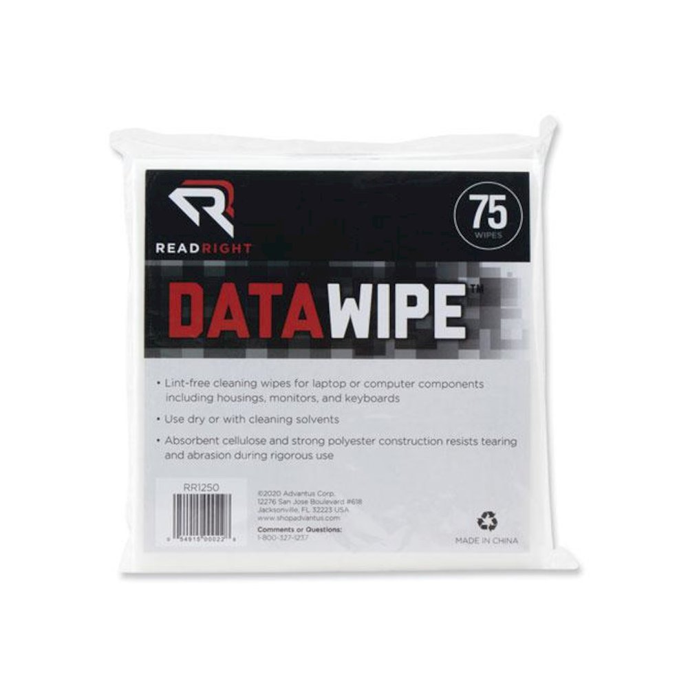 DataWipe Office Equipment Cleaner, Cloth, 6 x 6, White, 75/Pack. Picture 1