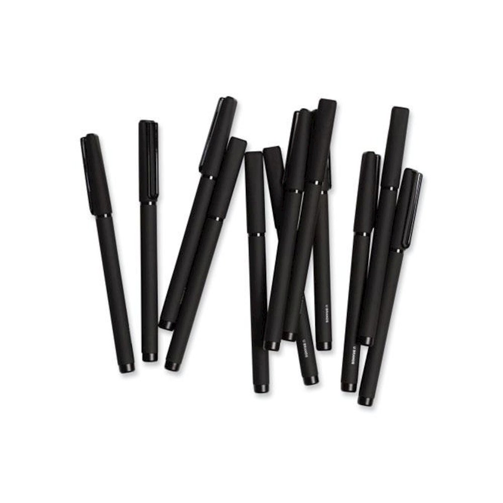 Catalina Soft Touch Porous Point Pen, Stick, Fine 0.7 mm, Black Ink, Black Barrel, Dozen. Picture 4