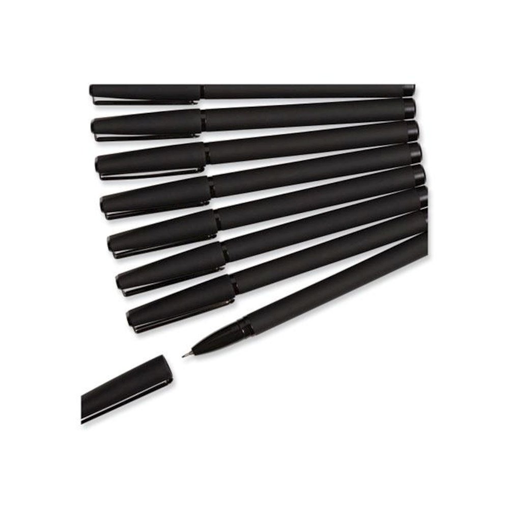 Catalina Soft Touch Porous Point Pen, Stick, Fine 0.7 mm, Black Ink, Black Barrel, Dozen. Picture 5