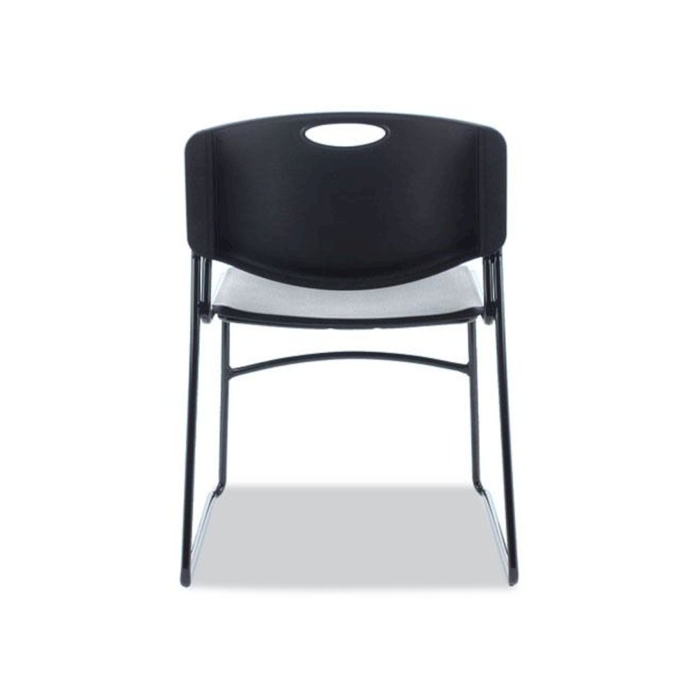 Alera Resin Stacking Chair, Supports Up to 275 lb, 18.50" Seat Height, Black Seat, Black Back, Black Base, 4/Carton. Picture 4