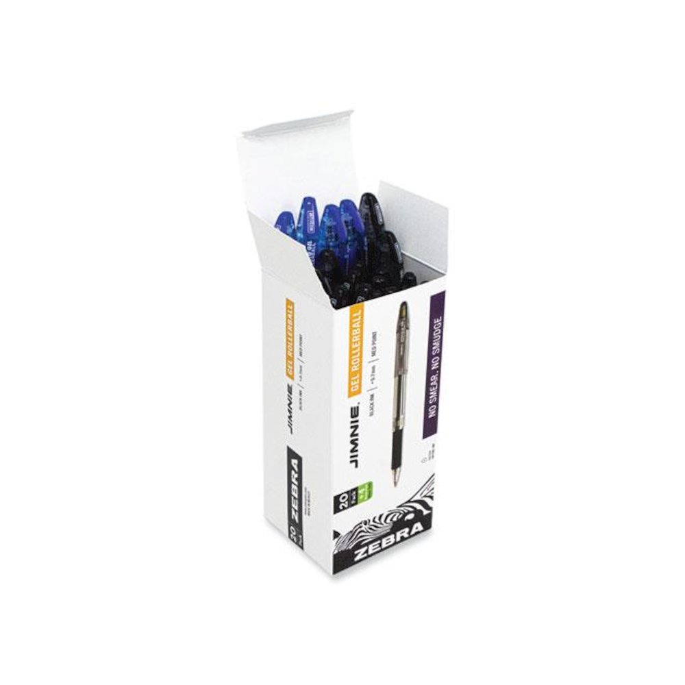Jimnie Gel Pen Value Pack, Stick, Medium 0.7 mm, Black Ink, Clear/Black Barrel, 24/Box. Picture 4